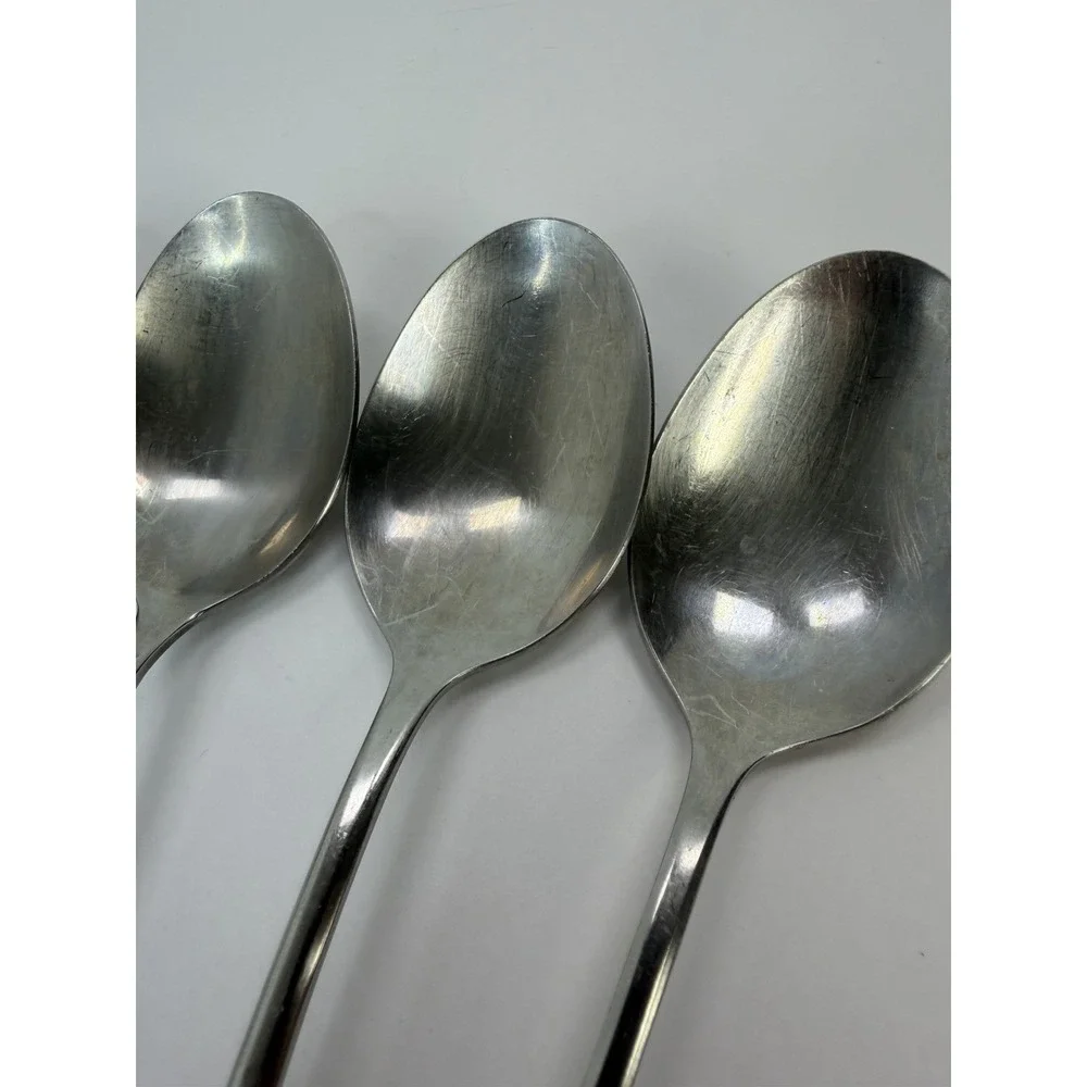 Oneida Patrick Henry Stainless Soup Spoons Lot Of 6 Replacements